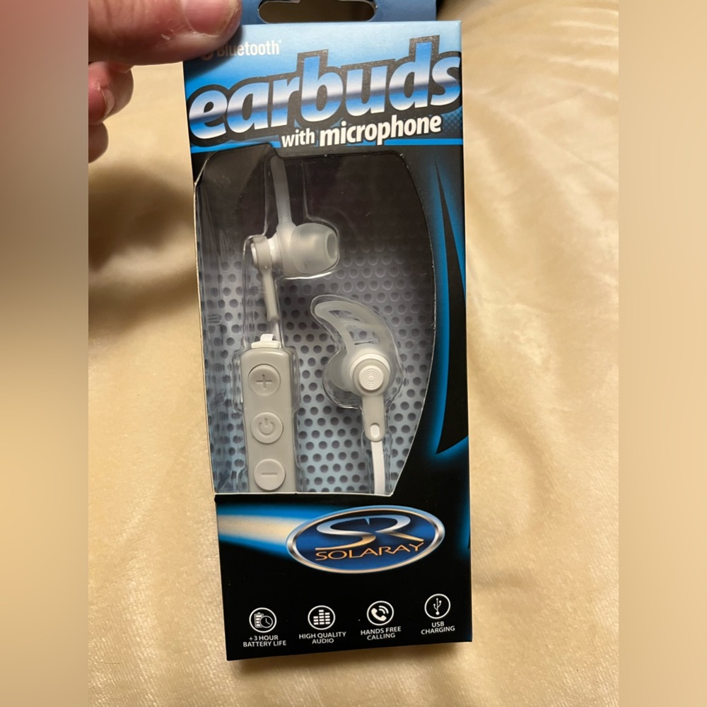 Bluetooth earbuds with microphone high quality USB charging cable included